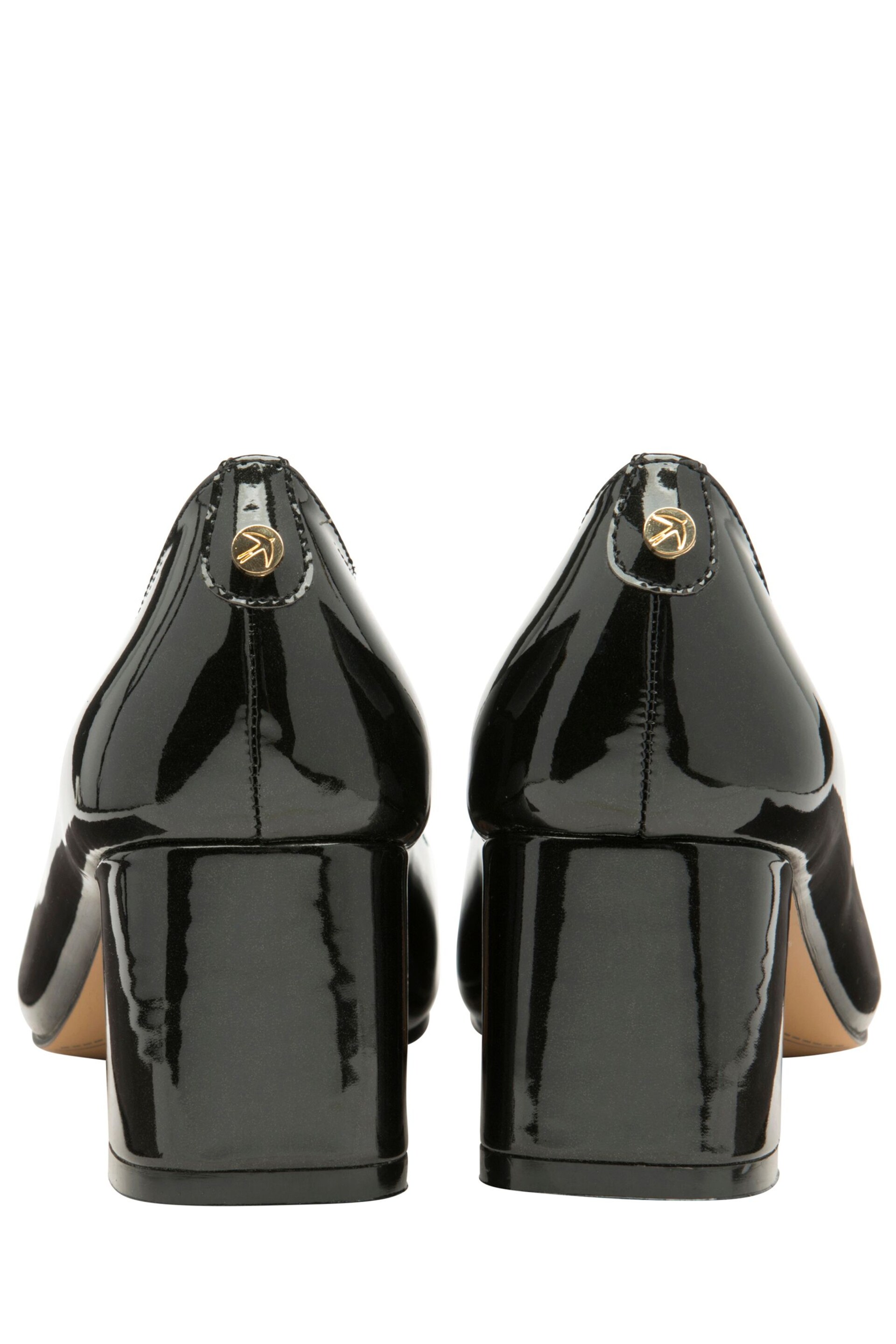 Ravel Black Patent Block Heel Shoes - Image 3 of 4