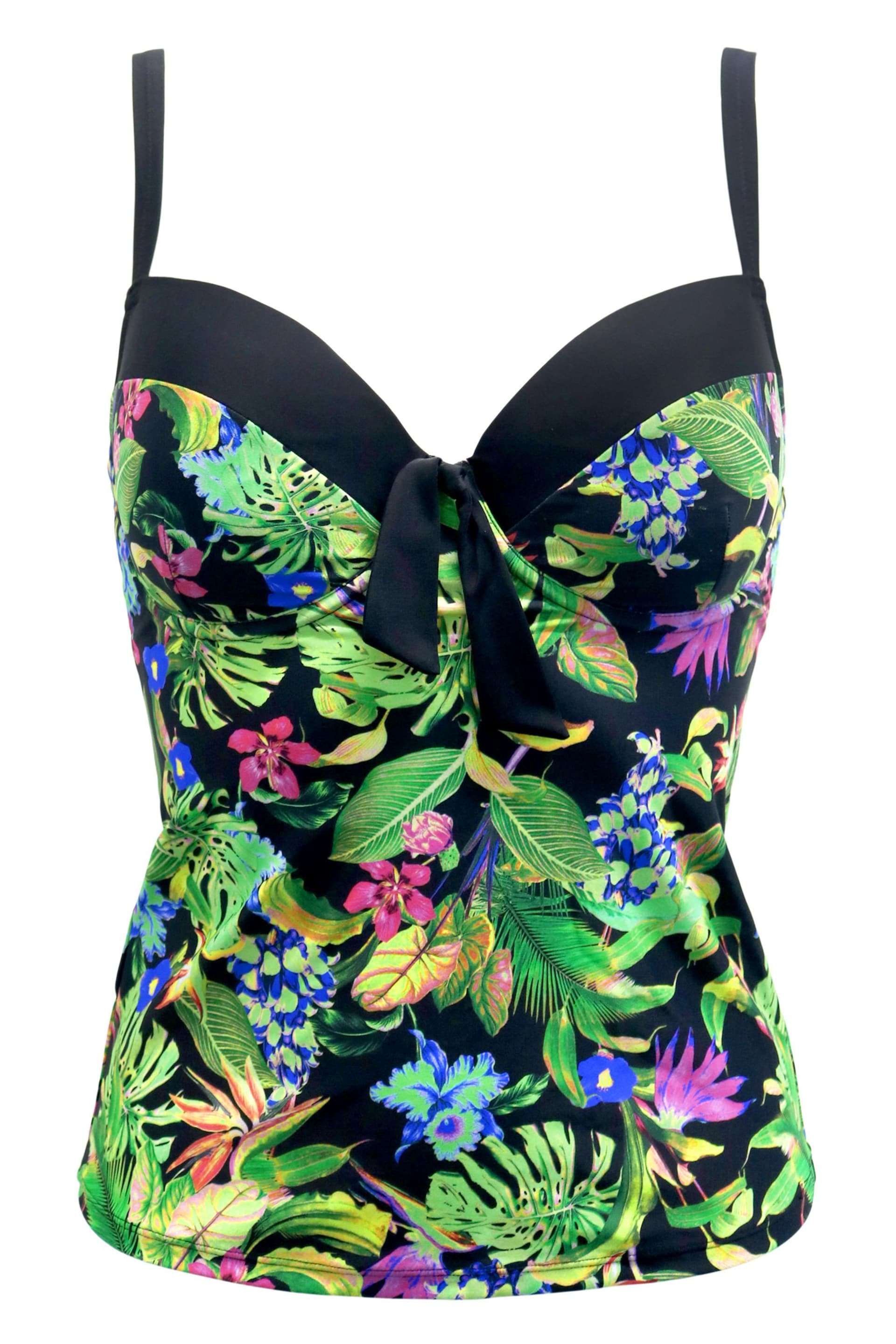 Pour Moi Black St Lucia Padded Underwired Tankini - Image 4 of 5