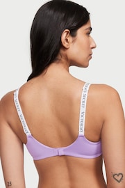 Victoria's Secret Secret Crush Purple Lightly Lined Demi Logo Strap T-Shirt Bra - Image 2 of 3