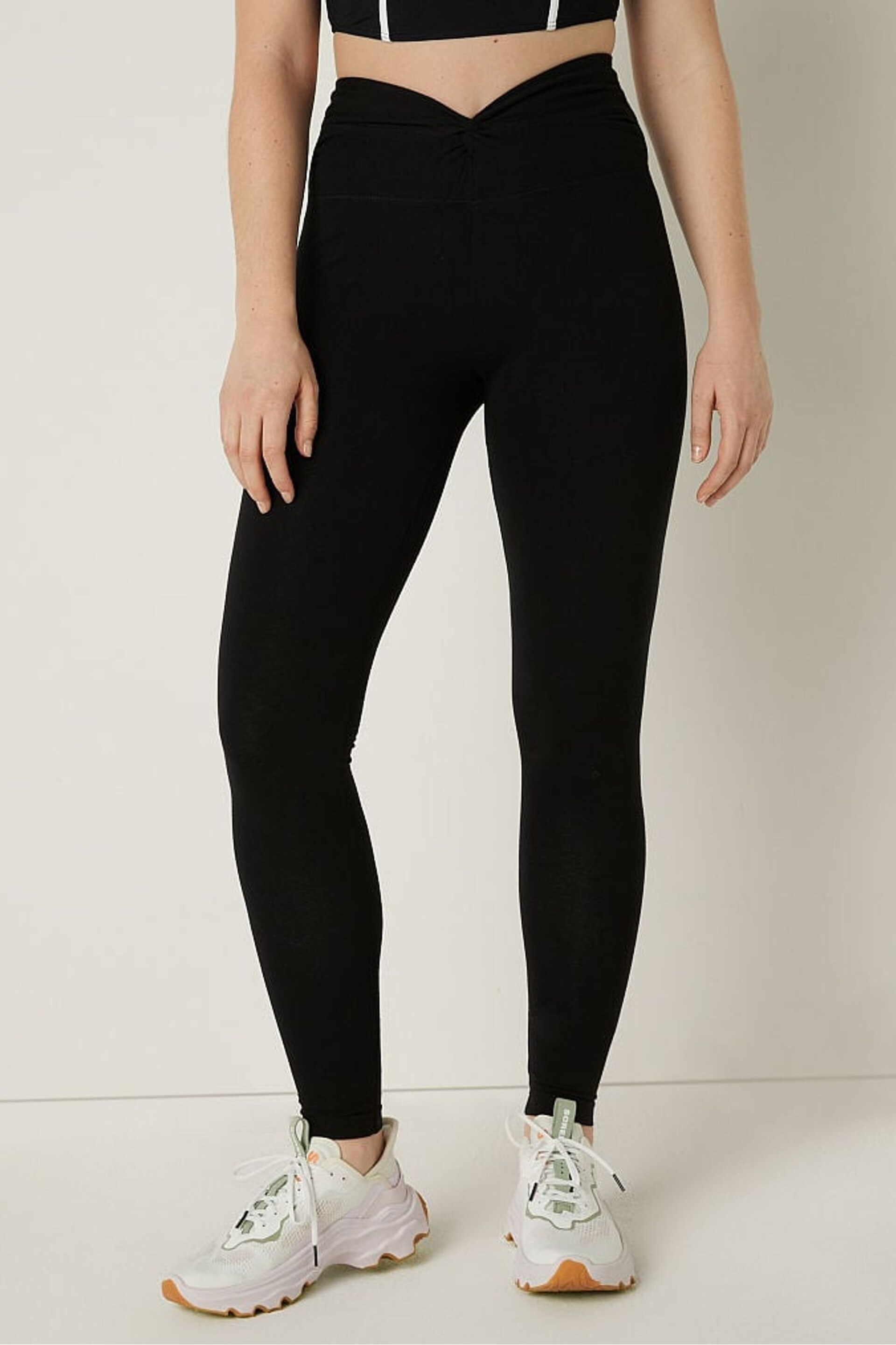 Victoria's Secret PINK Pure Black Cotton Twist Waist Legging - Image 2 of 4