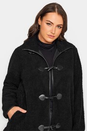 Yours Curve Black Luxury Faux Fur Toggle Jacket - Image 4 of 4