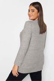 Yours Curve Grey Embellished Soft Touch Jumper - Image 3 of 5