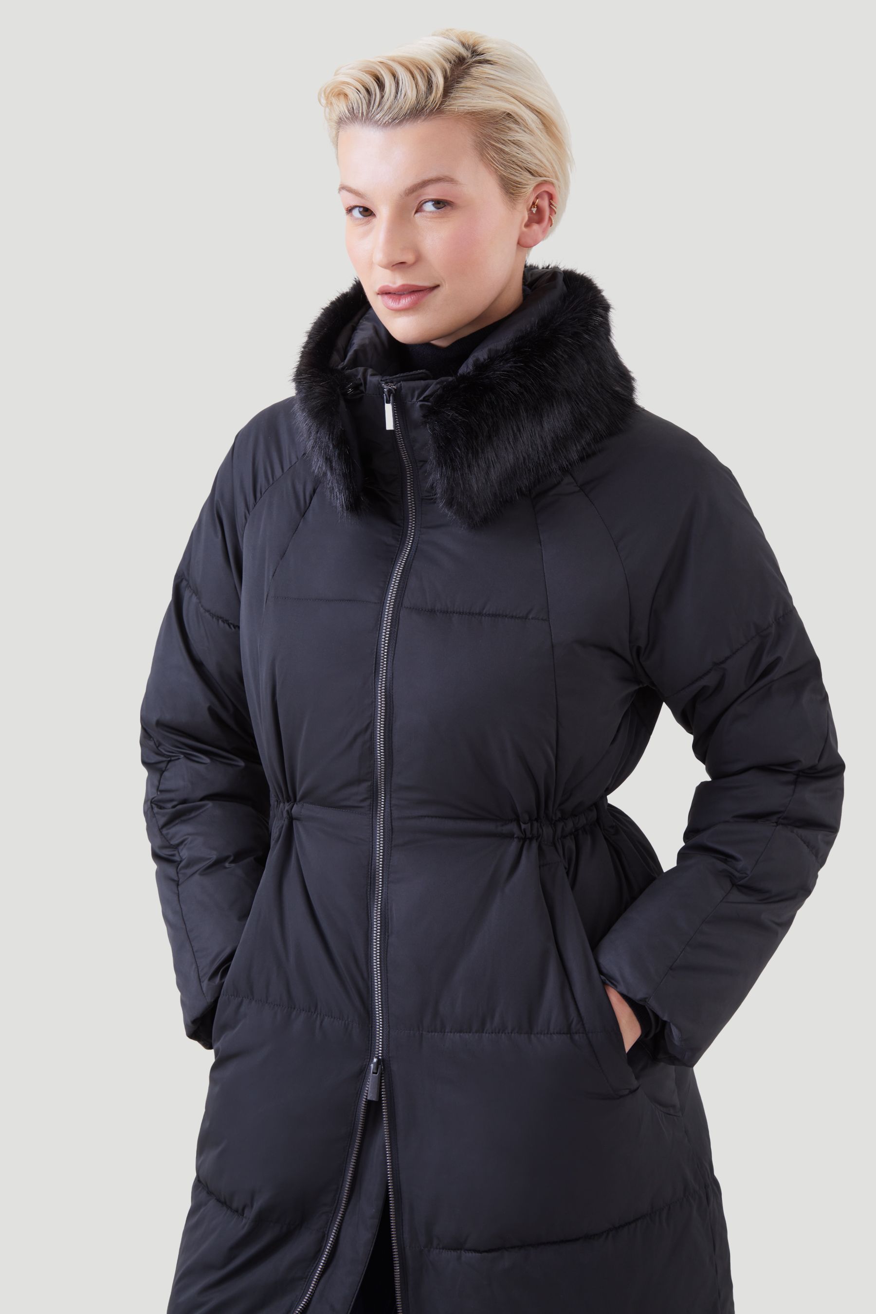 Long padded puffa coat hot sale