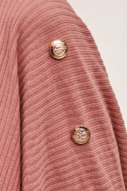 Lipsy Pink Military Button Shoulder Knit Poncho - Image 3 of 3