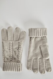 Lipsy Light Grey Cosy Cable Gloves - Image 1 of 3