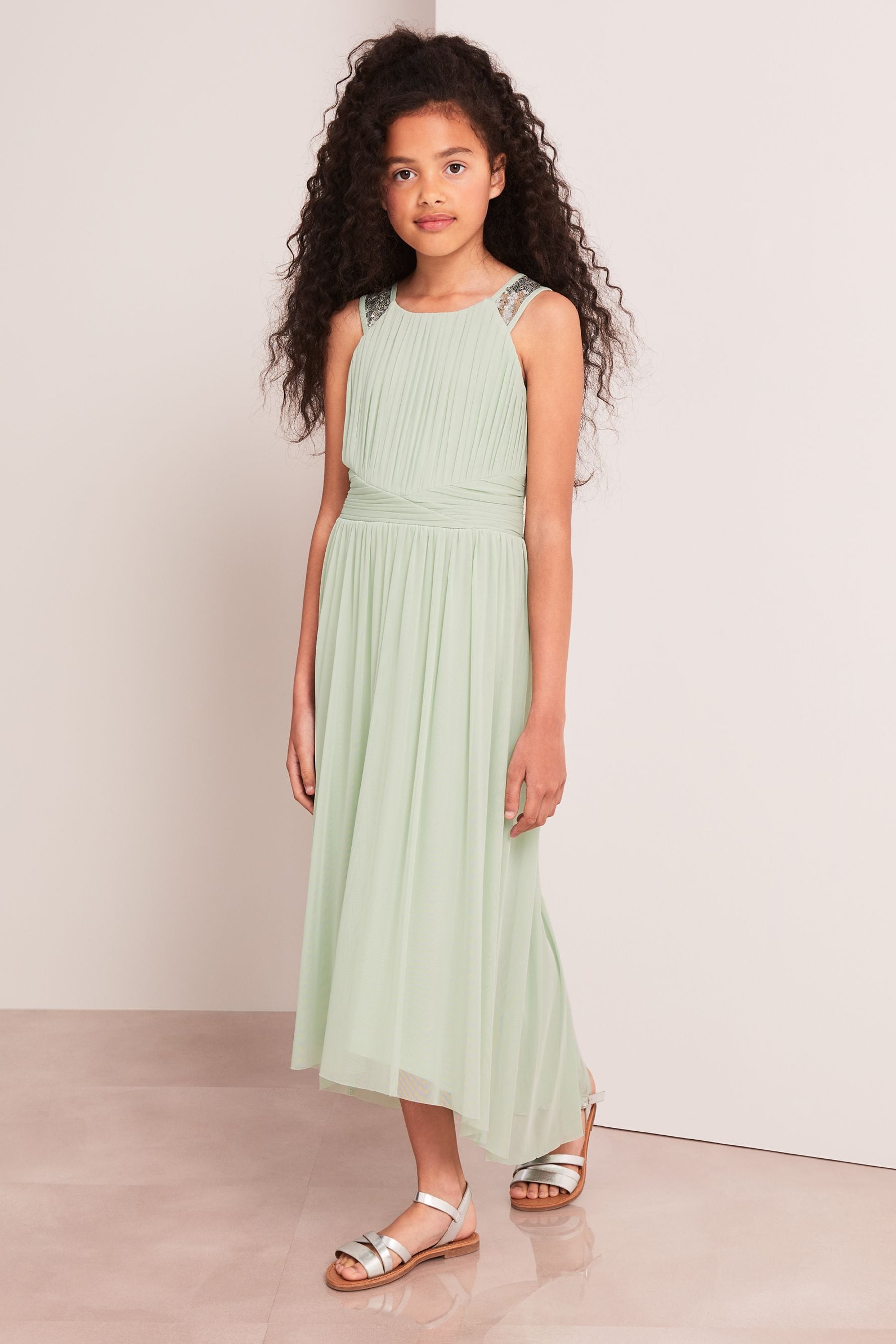 Buy Lipsy Sage Green Embellished Strap Midi Occasion Dress from Next United Arab Emirates