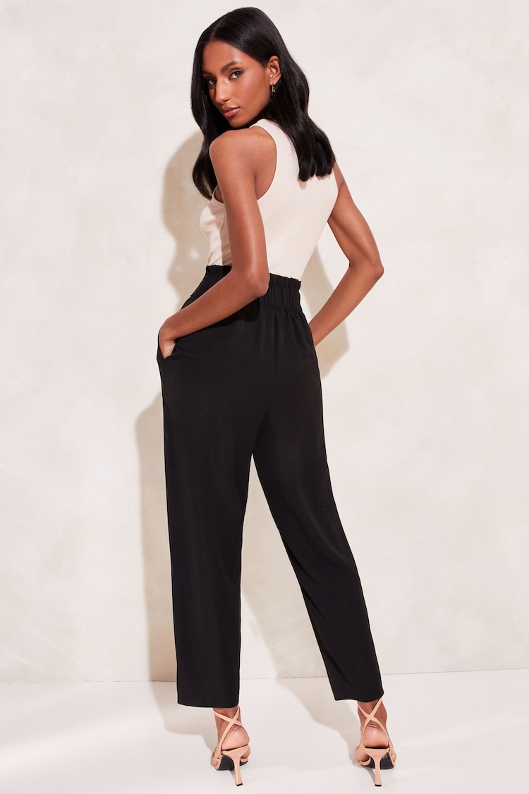 Lipsy Black Tapered Belted Smart Trousers - Image 2 of 4