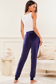 Lipsy Navy Blue Velour Jogger Trousers - Image 2 of 4