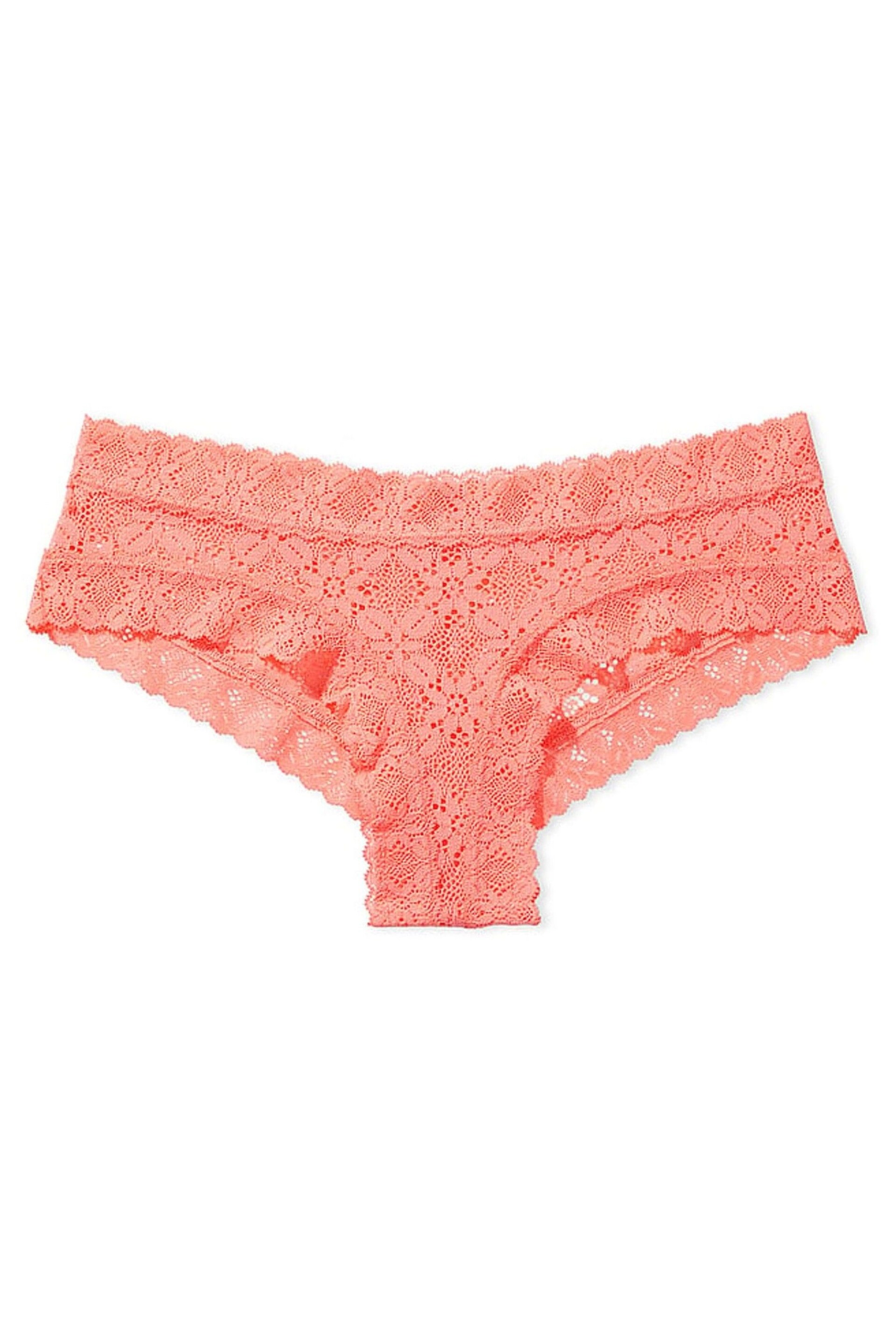 Victoria's Secret Punchy Peach Orange Festival Lace Cheeky Knickers - Image 3 of 3