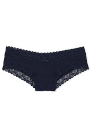 Victoria's Secret Noir Navy Blue Cheeky Lace Waist Knickers - Image 3 of 3