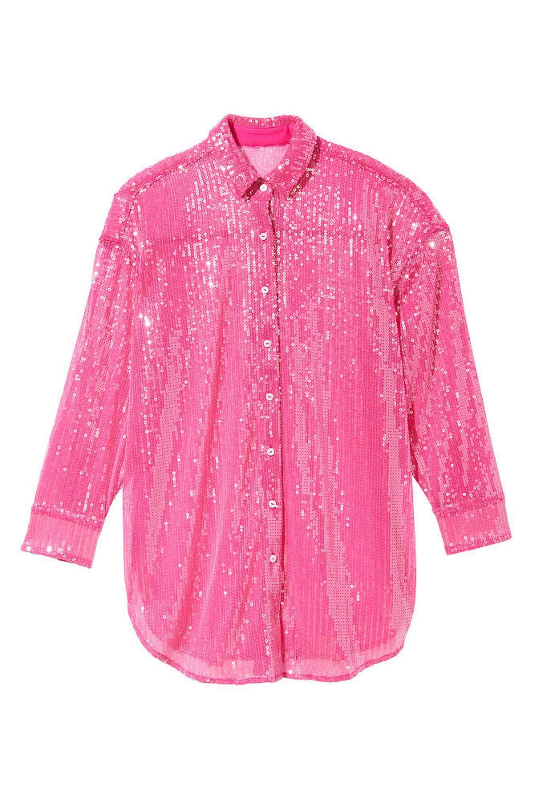Buy Victoria s Secret Forever Pink Sequin Mesh Boyfriend Shirt from Next Luxembourg