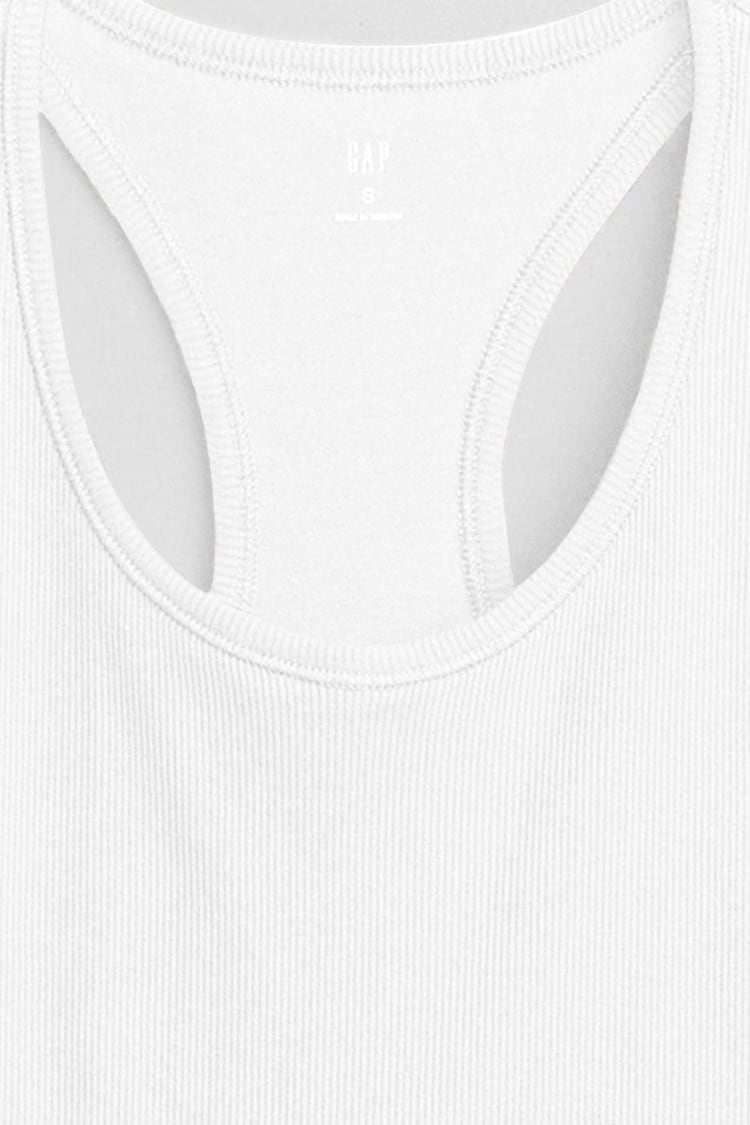 Gap White Ribbed Support Vest - Image 4 of 4