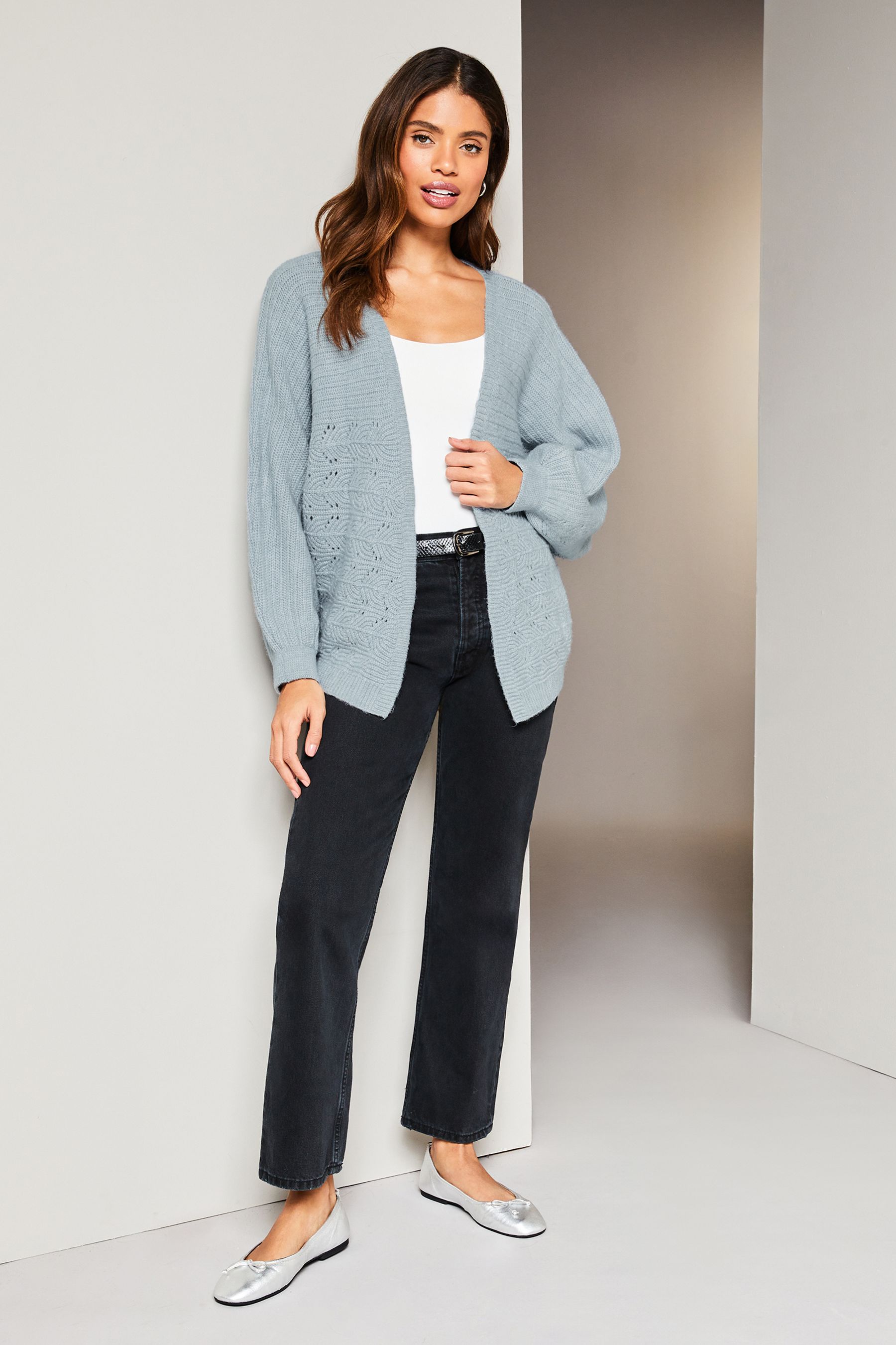 Buy Lipsy Blue Long Sleeve Batwing Knitted Cardigan from Next United Arab Emirates