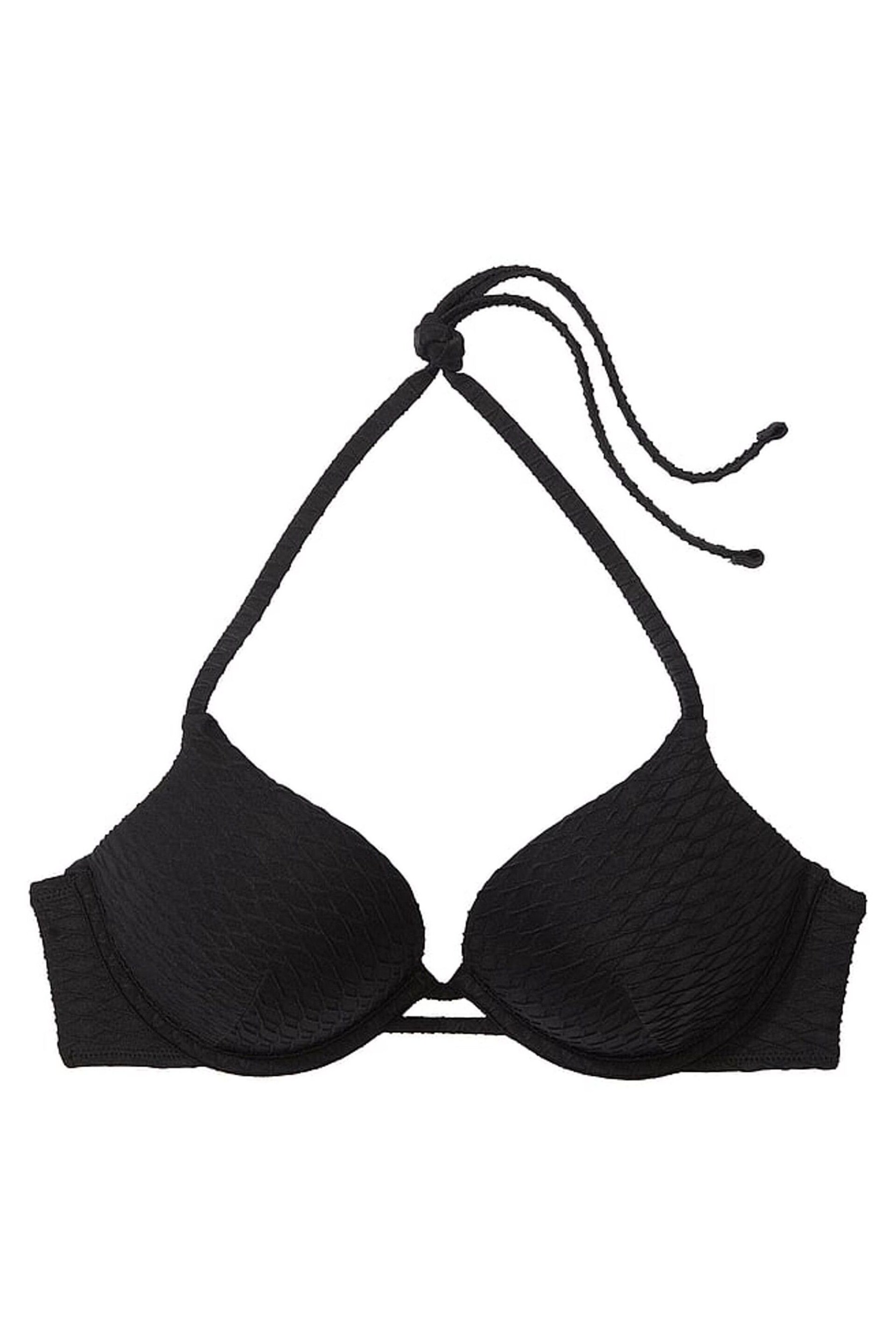 Victoria's Secret Black Fishnet Add 2 Cups Push Up Swim Bikini Top - Image 3 of 3