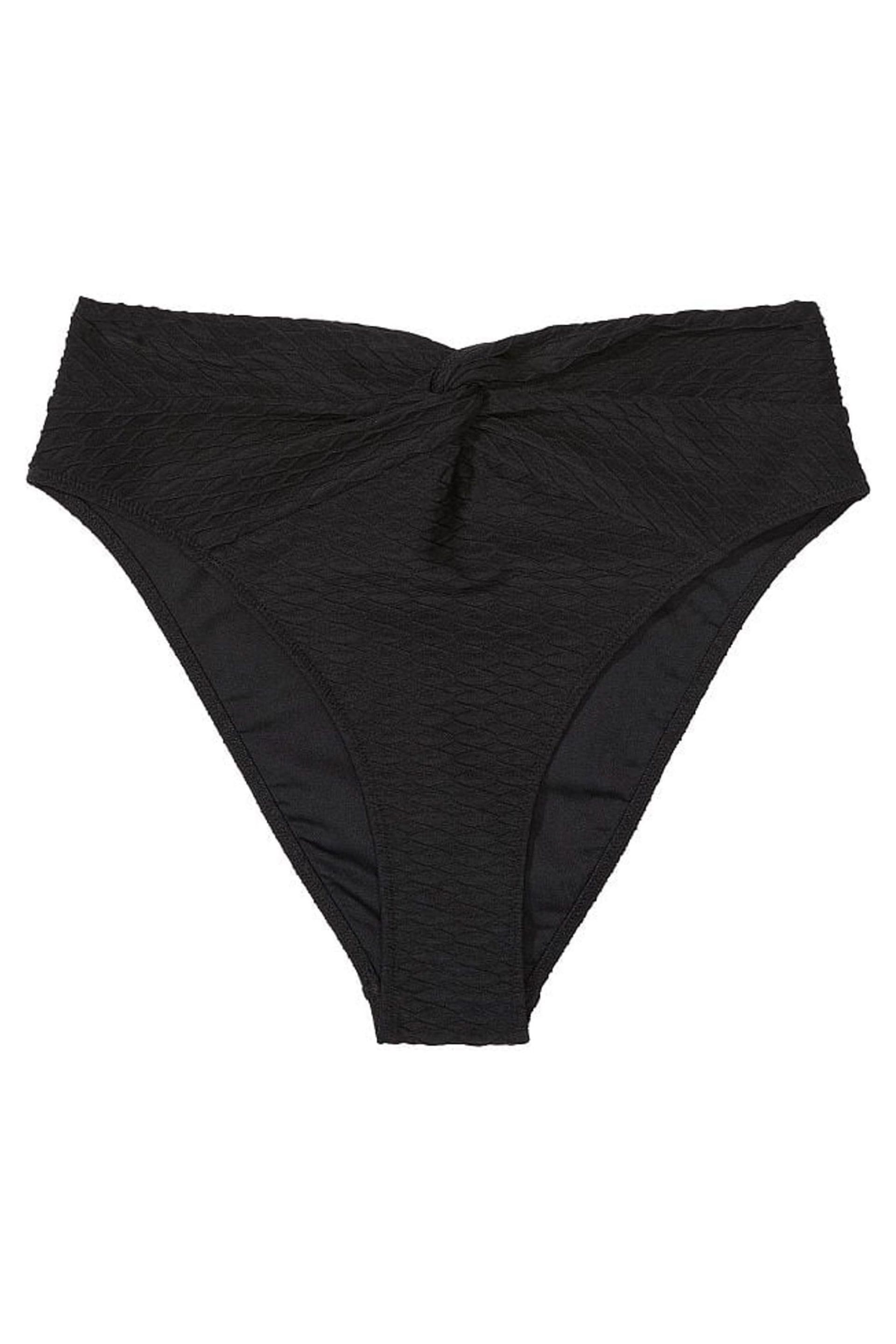 Victoria's Secret Black Fishnet High Leg Swim Bikini Bottom - Image 3 of 4