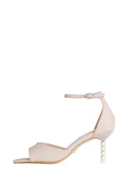 Lipsy Rose Gold Regular Fit Devote Kitten Heeled Pearl Wedding Sandal - Image 5 of 5