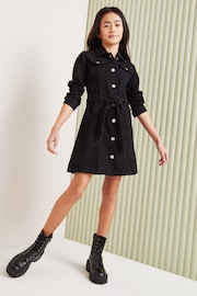 Lipsy Black Denim Dress (2-16yrs) - Image 2 of 4