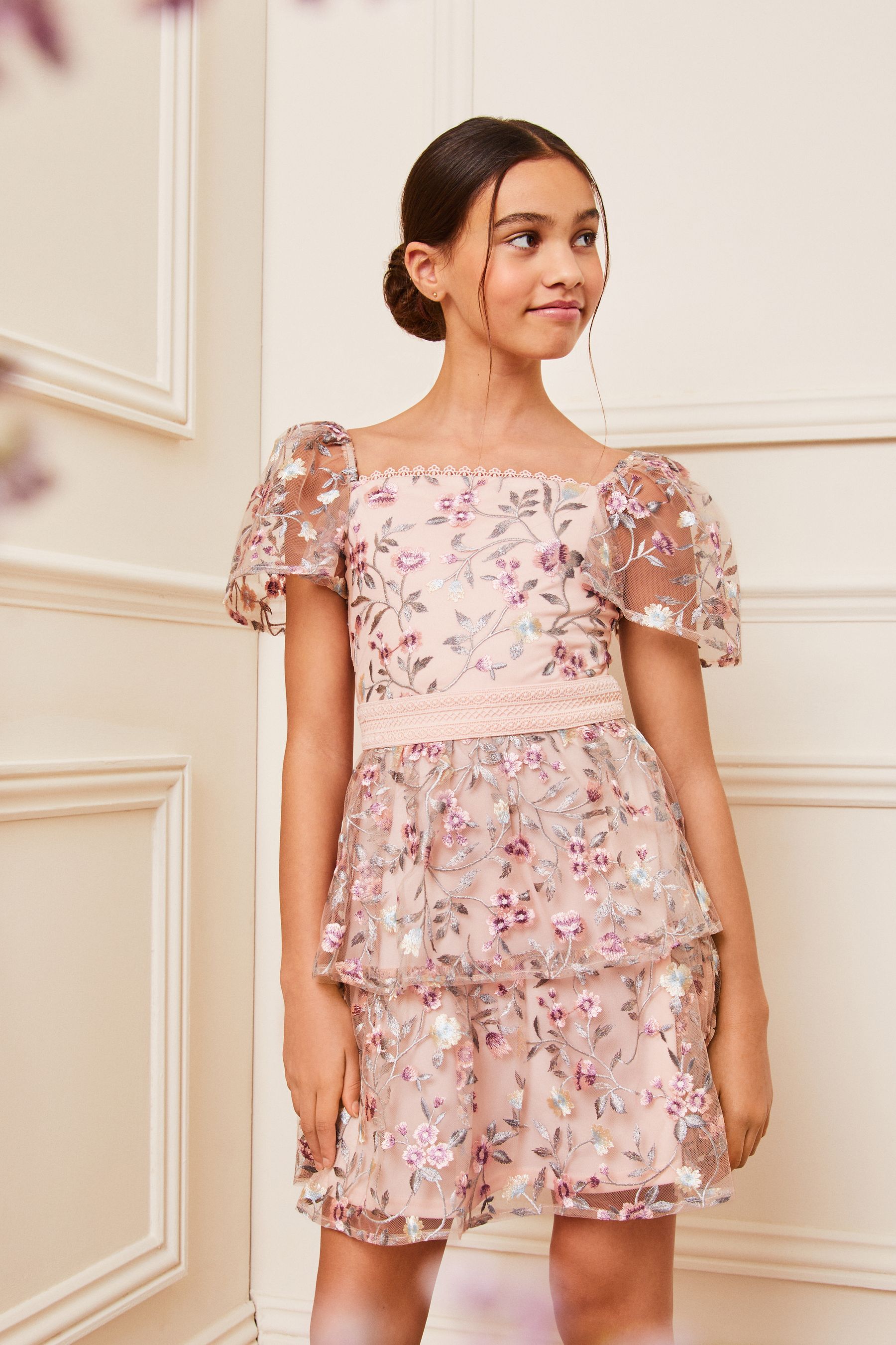 Lipsy pink lace dress on sale