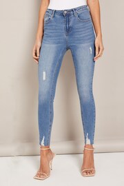 Friends Like These Distressed Blue Ankle Grazer Jeans - Image 1 of 4