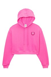 Victoria's Secret PINK Sizzling Strawberry Pink Cropped Hoodie - Image 3 of 3
