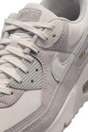 Nike Grey/White Air Max 90 Trainers - Image 7 of 9