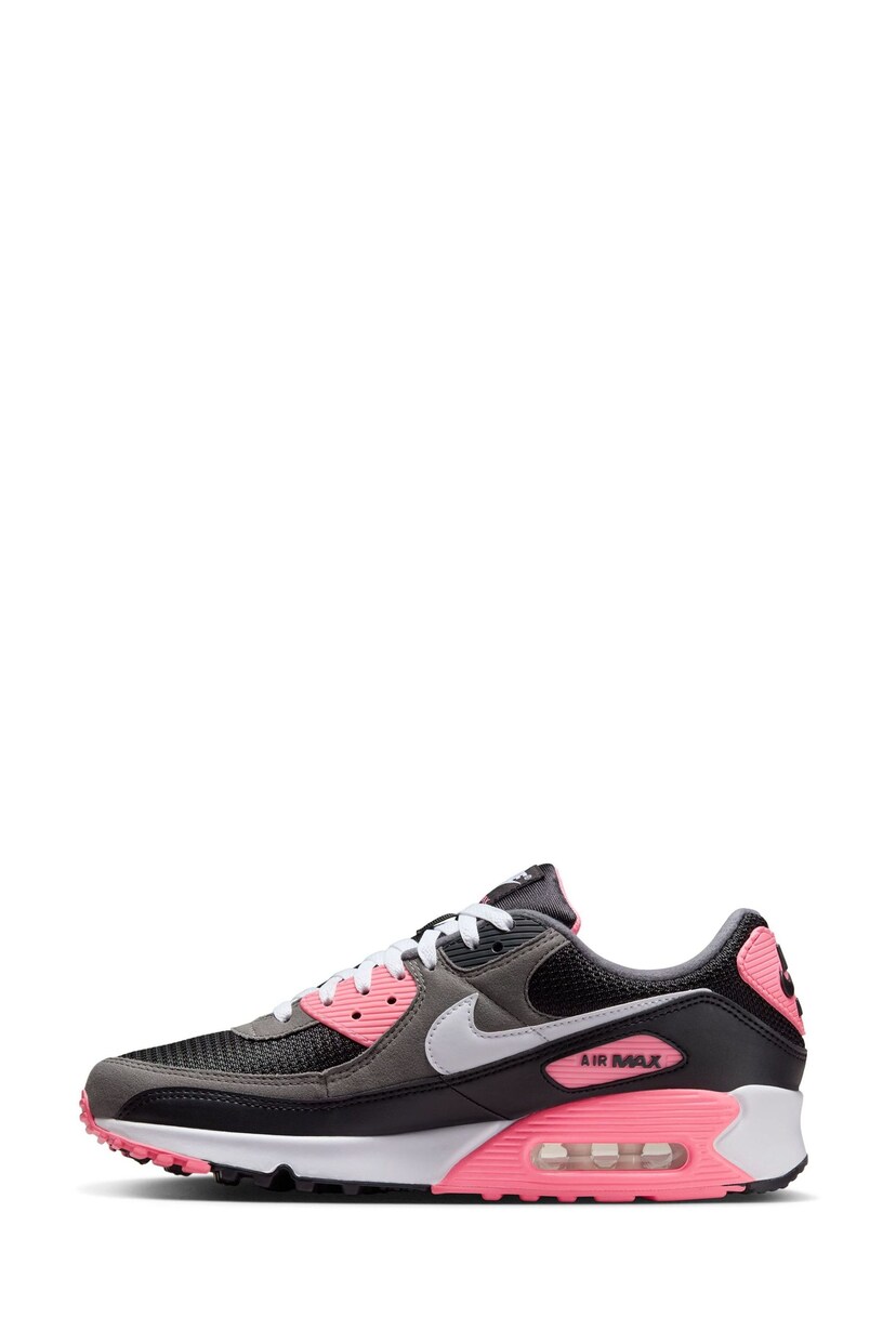 Nike Pink/Black Air Max 90 Trainers - Image 5 of 10