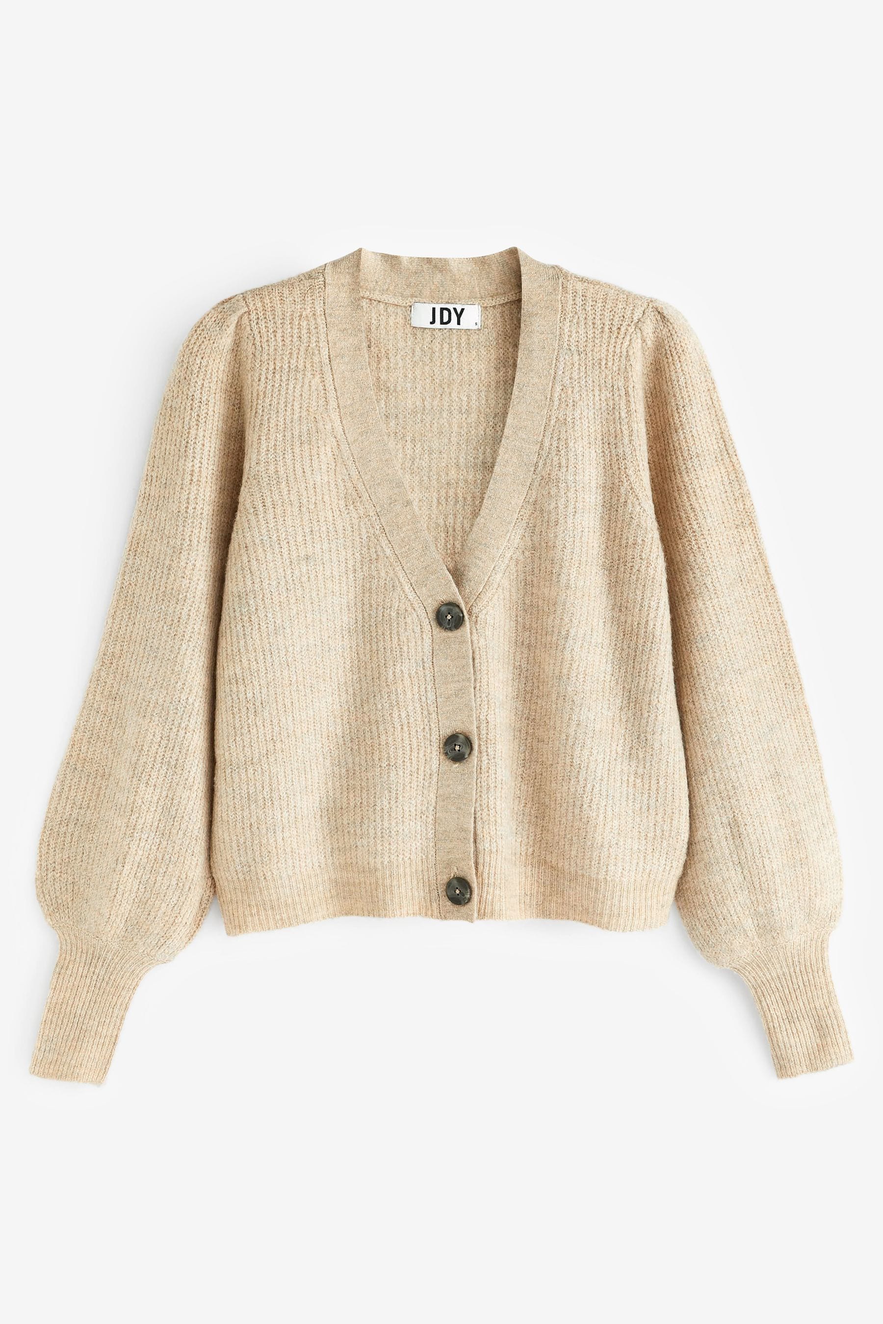 Buy JDY Cream Soft Touch Puff Sleeve Cardigan Jumper from Next Luxembourg