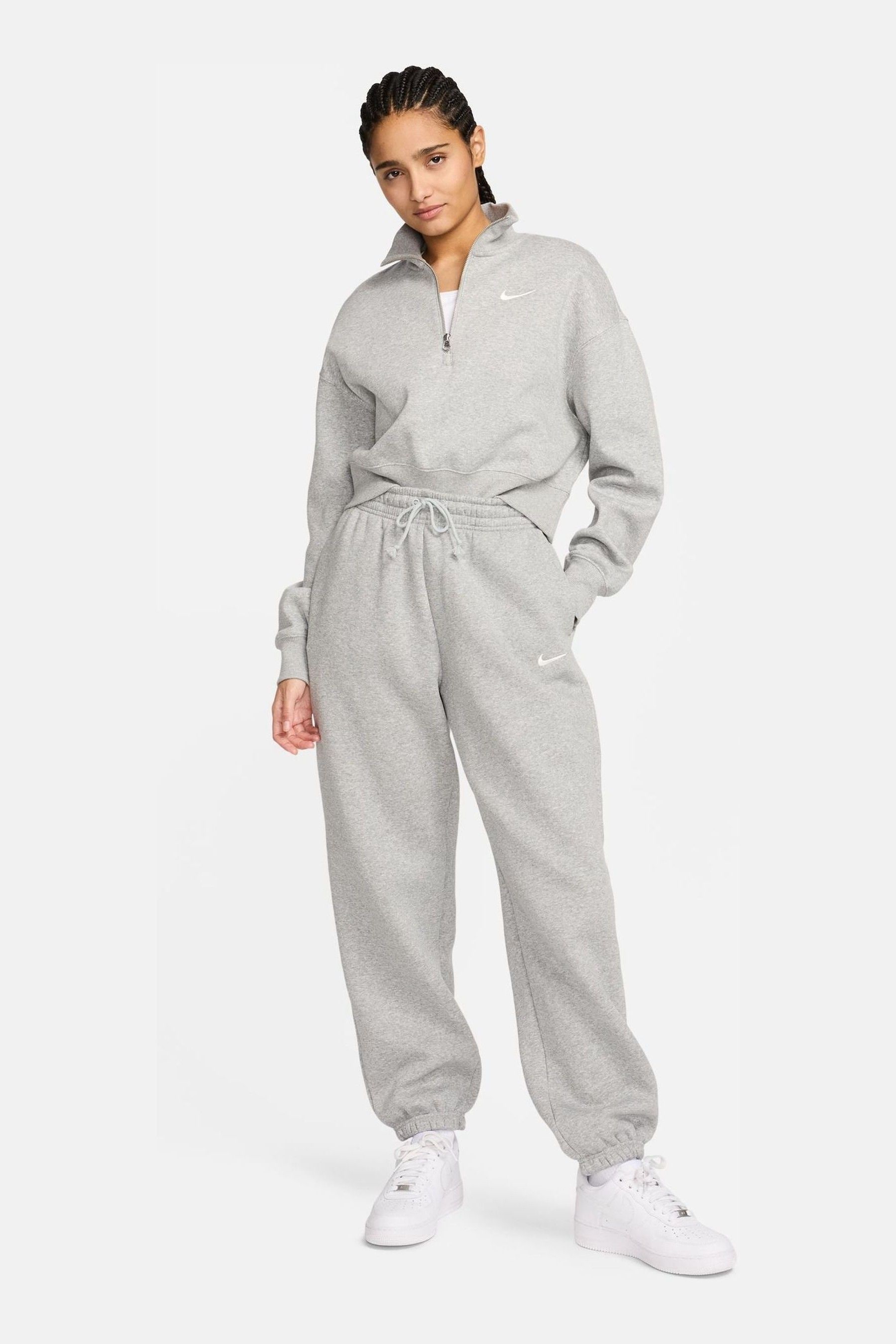 Buy Nike Dark Grey Heather Phoenix Fleece HighWaisted Oversized Joggers from Next Luxembourg