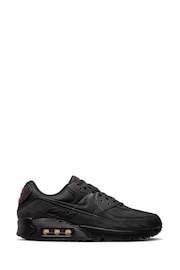 Nike Black/Grey Air Max 90 Trainers - Image 1 of 10