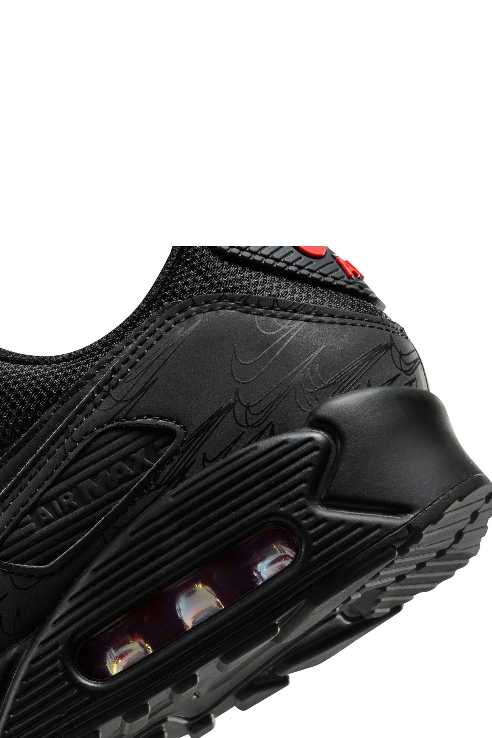 Nike Black/Grey Air Max 90 Trainers - Image 10 of 10