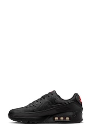 Nike Black/Grey Air Max 90 Trainers - Image 2 of 10