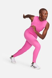 Nike Pink One Dri-FIT Mock Neck Cropped Tank Top - Image 3 of 9