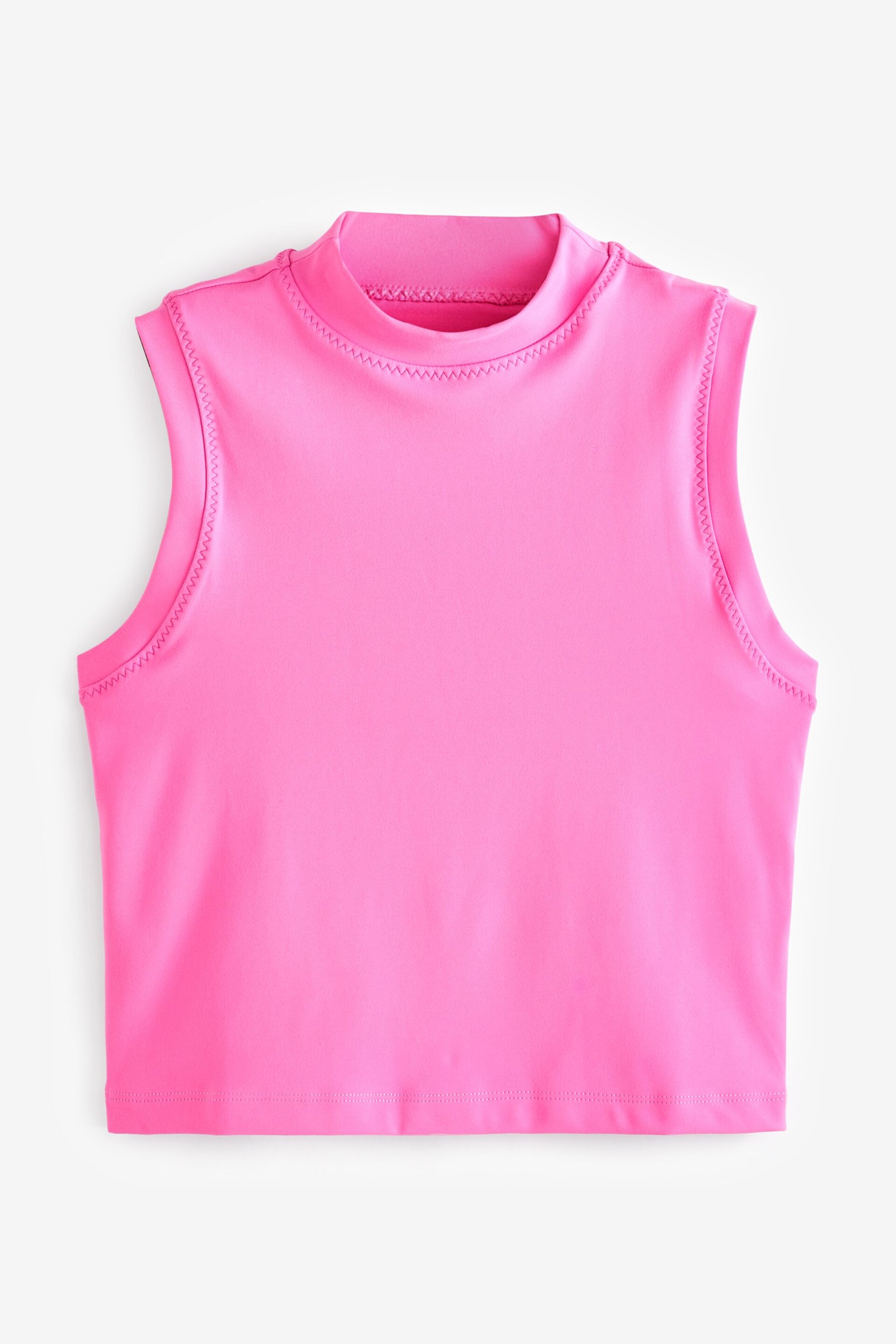Nike Pink One Dri-FIT Mock Neck Cropped Tank Top - Image 7 of 9