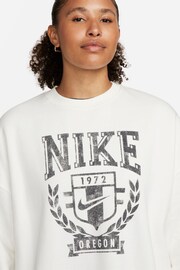 Nike White Varsity Oversized Fleece Crew Neck Sweatshirt - Image 3 of 4