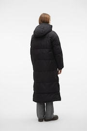 VERO MODA Black Longline Hooded Padded Coat - Image 4 of 6