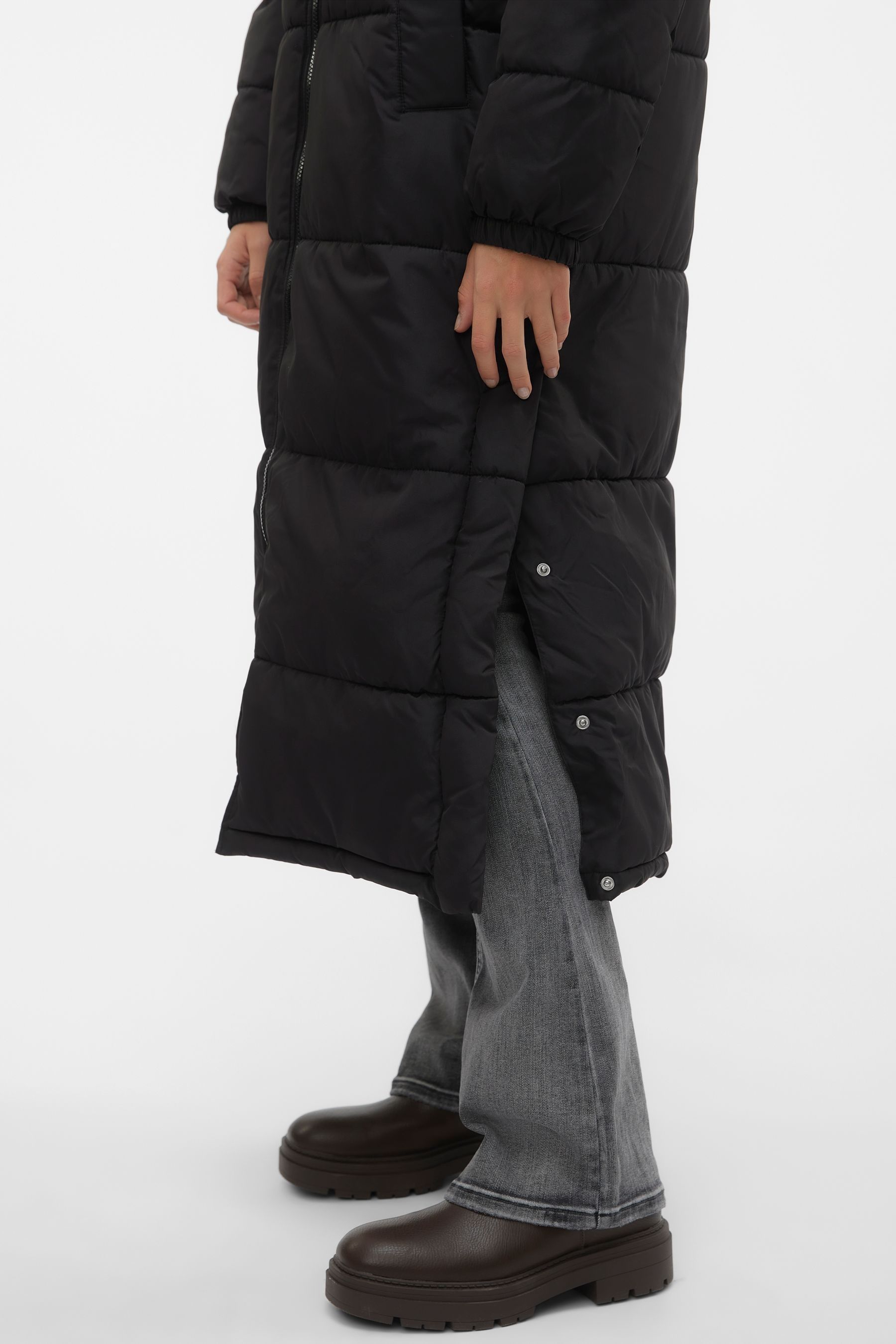 Buy VERO MODA Black Longline Hooded Padded Coat from Next New Zealand