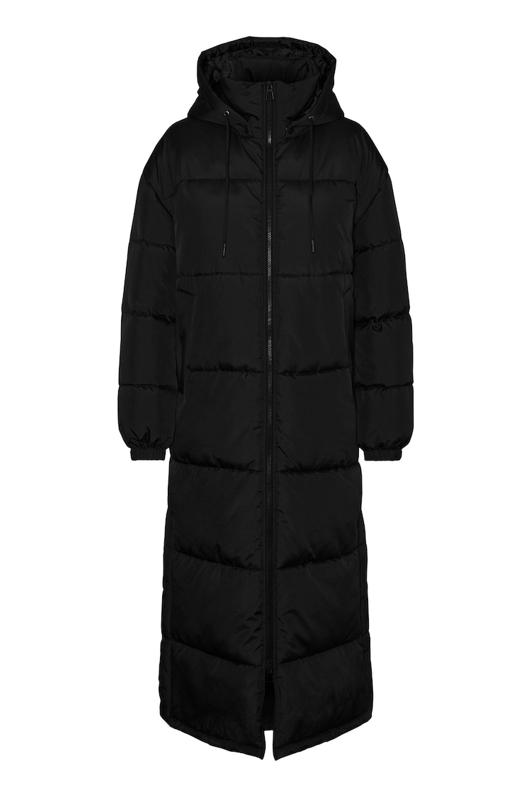 VERO MODA Black Longline Hooded Padded Coat - Image 6 of 6