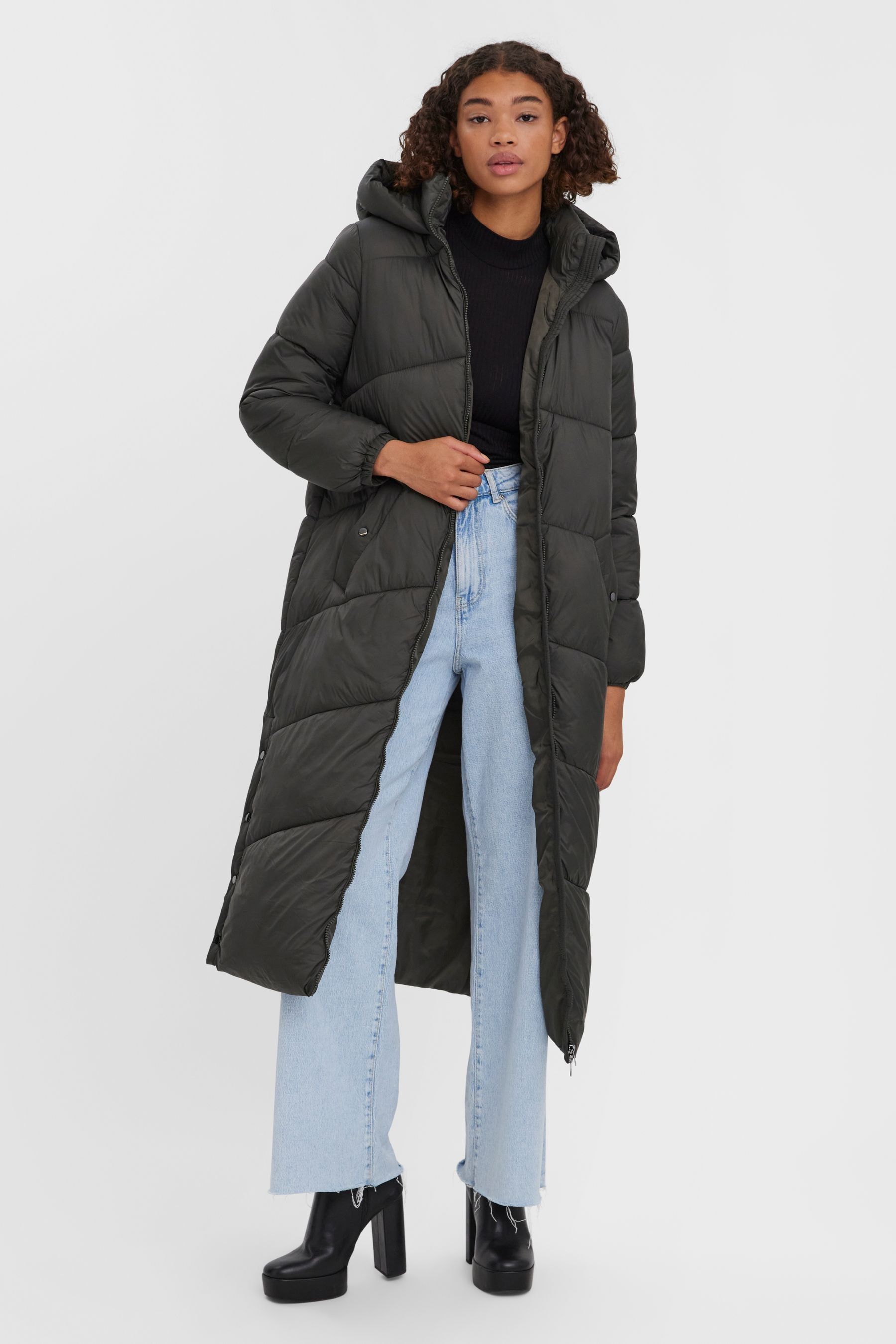 Buy VERO MODA Green Padded Hooded Longline Coat from Next Singapore