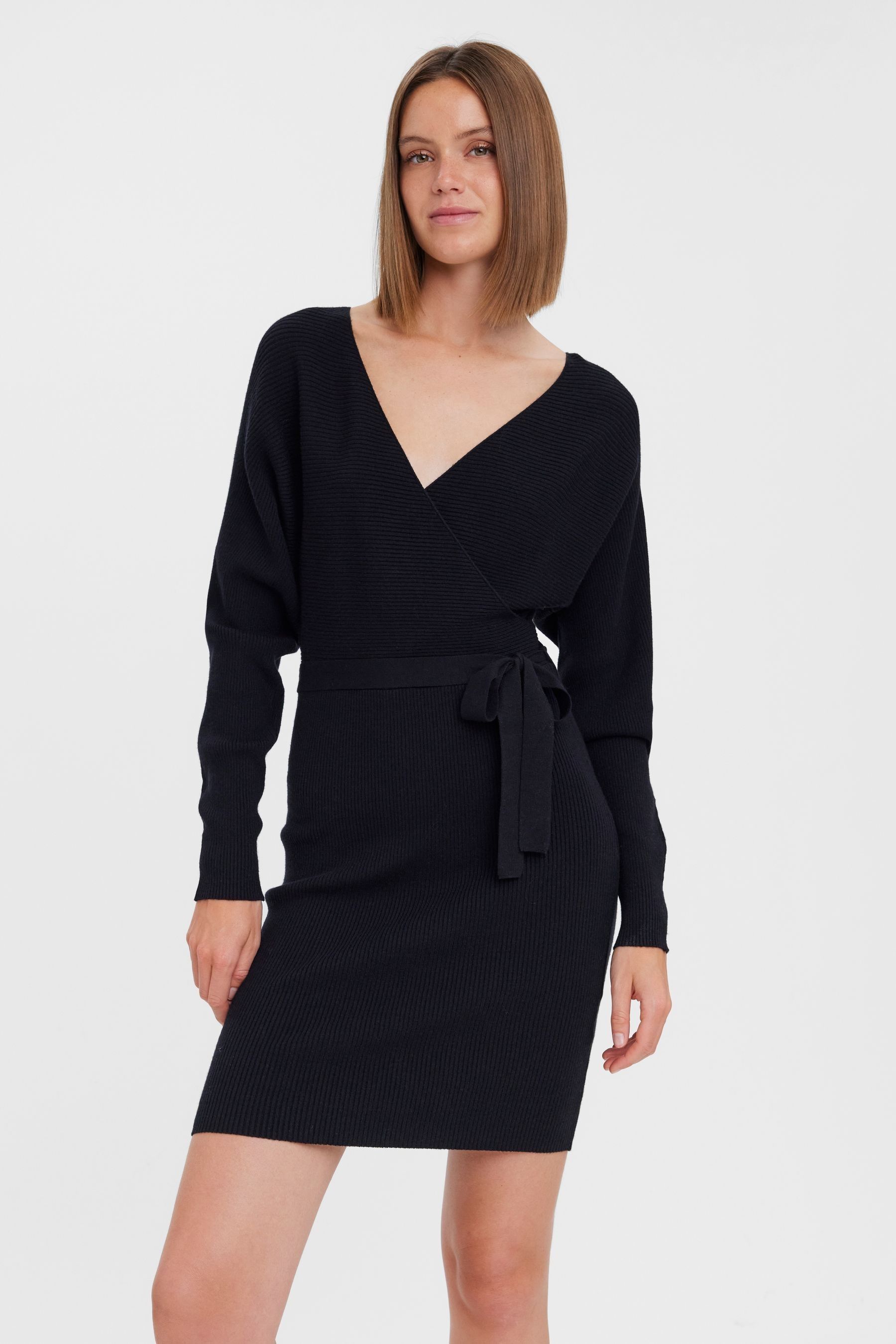 VERO MODA Holly Knitted Midi Dress Black XS