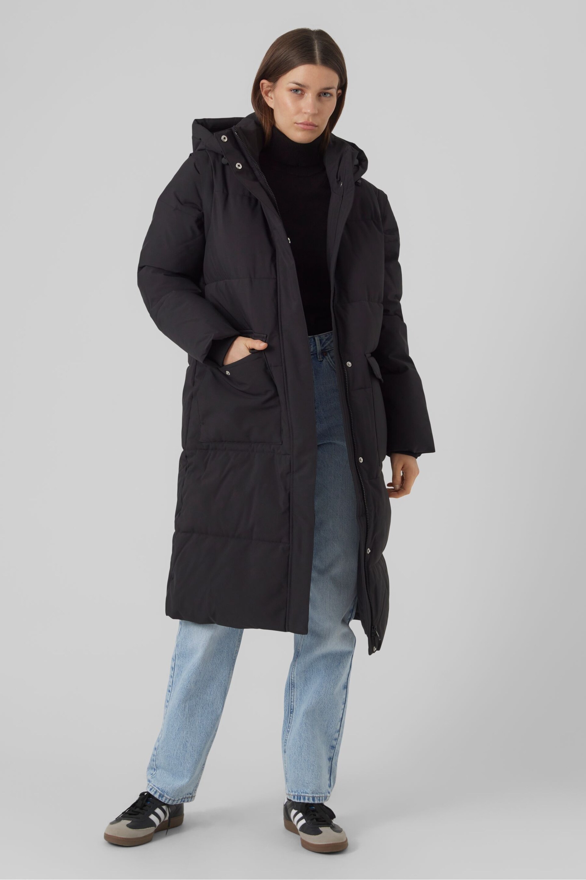 VERO MODA Black 2-In-1 Padded Coat And Gilet Set With Detachable Sleeves - Image 3 of 5