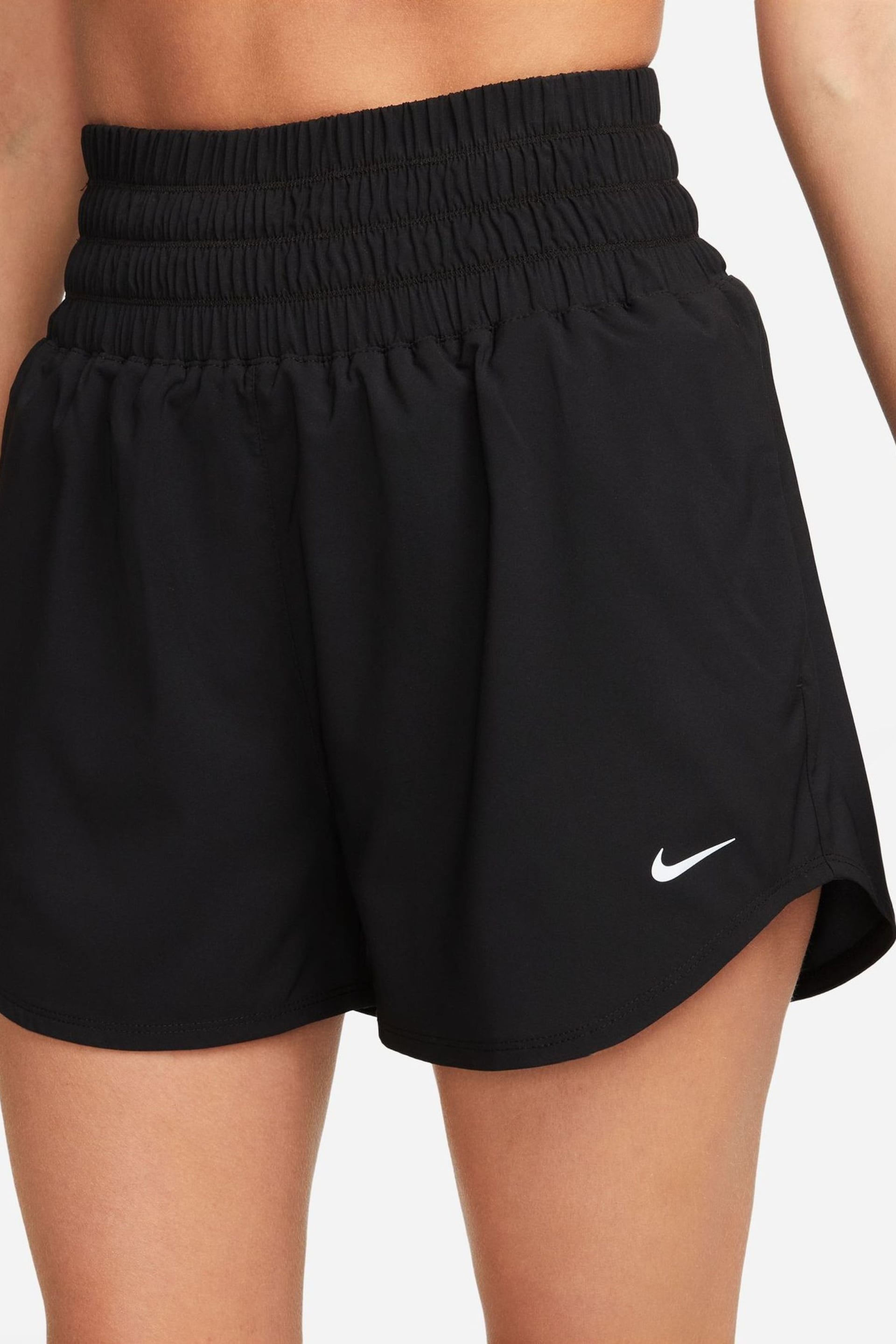 Nike Black One Dri-Fit Ultra High Waisted 3 Inch Brief Lined Shorts - Image 3 of 7