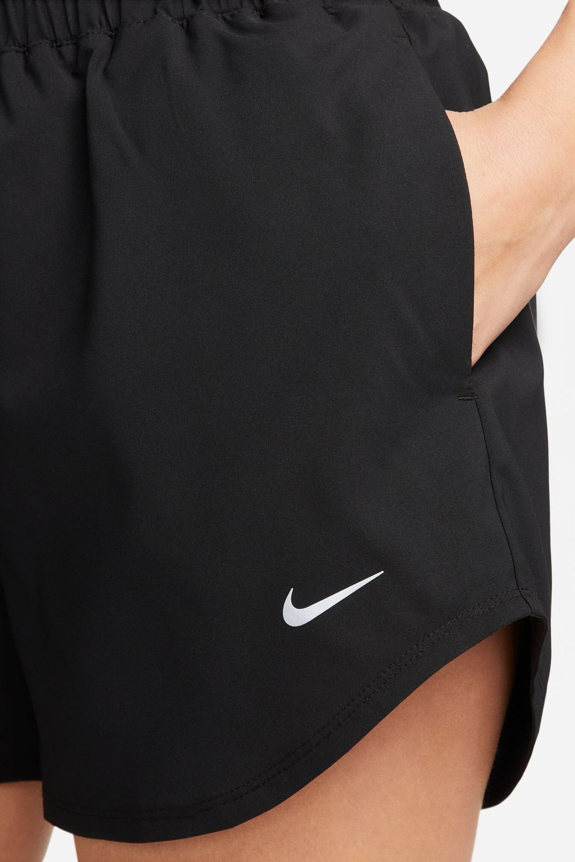 Nike Black One Dri-Fit Ultra High Waisted 3 Inch Brief Lined Shorts - Image 4 of 7
