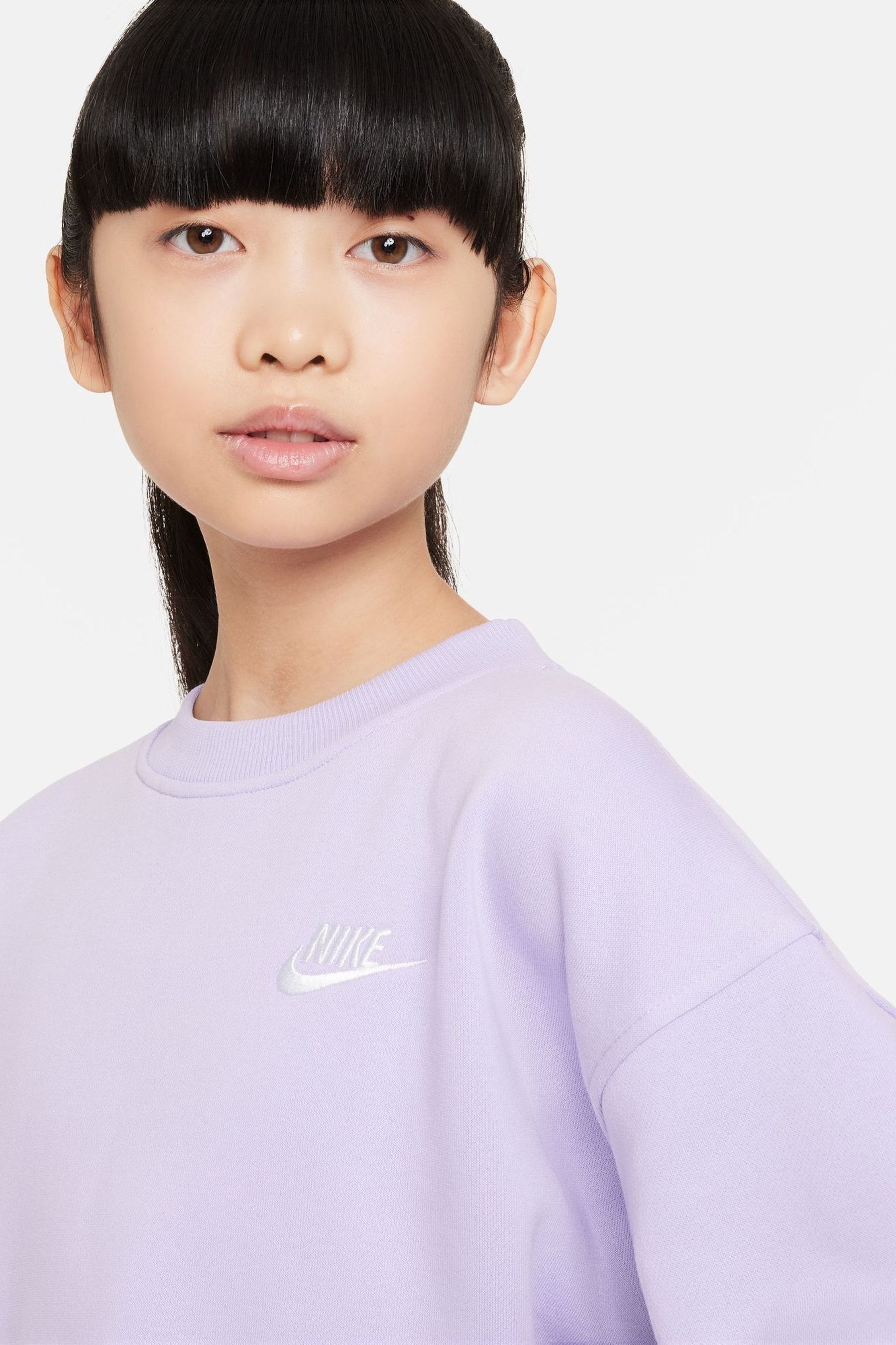 Buy Nike Lilac Purple Oversized Club Fleece Sweatshirt from the Next UK online shop