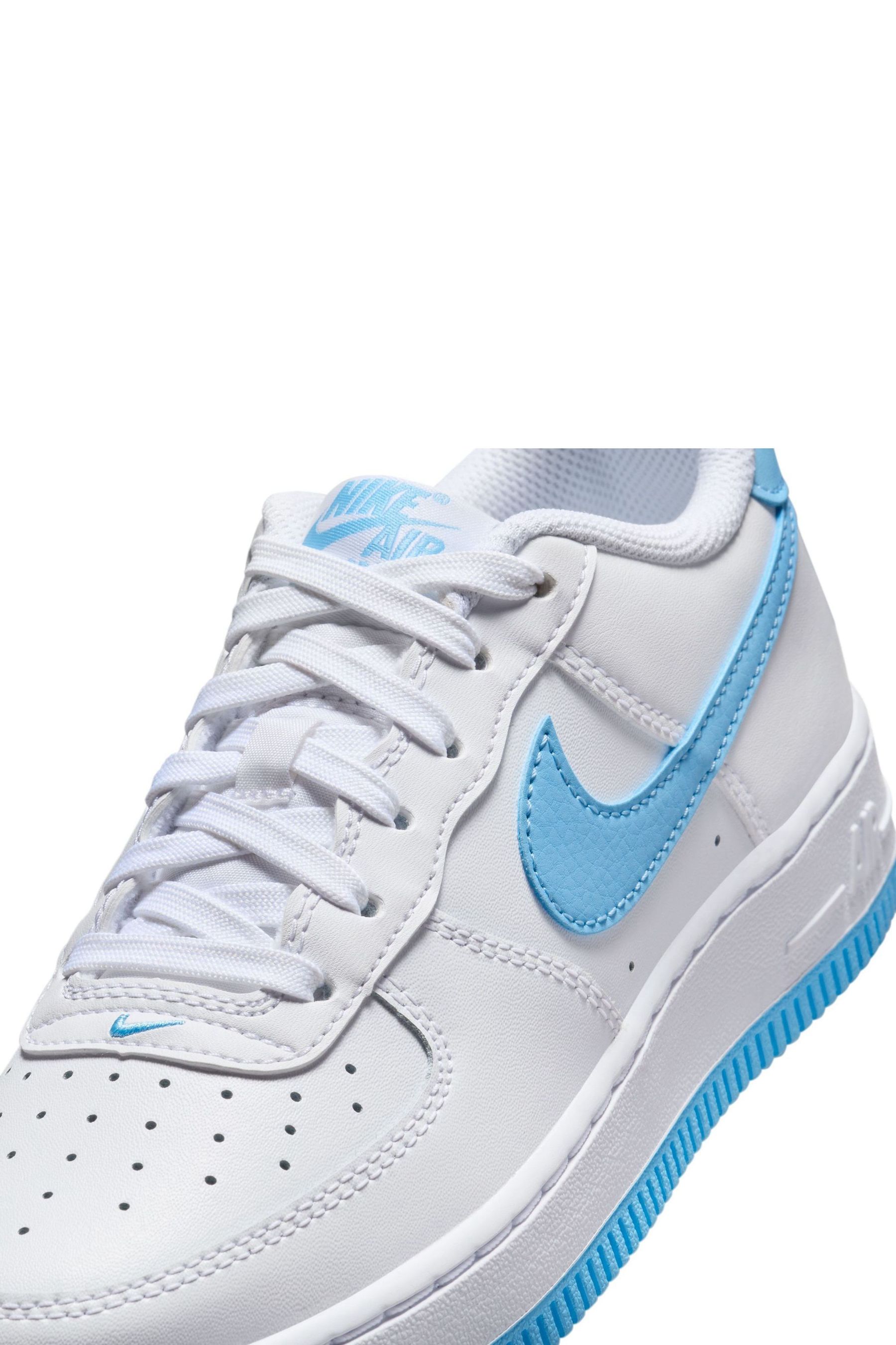 Buy Nike White Aqua Air Force 1 Youth Trainers from Next Ukraine