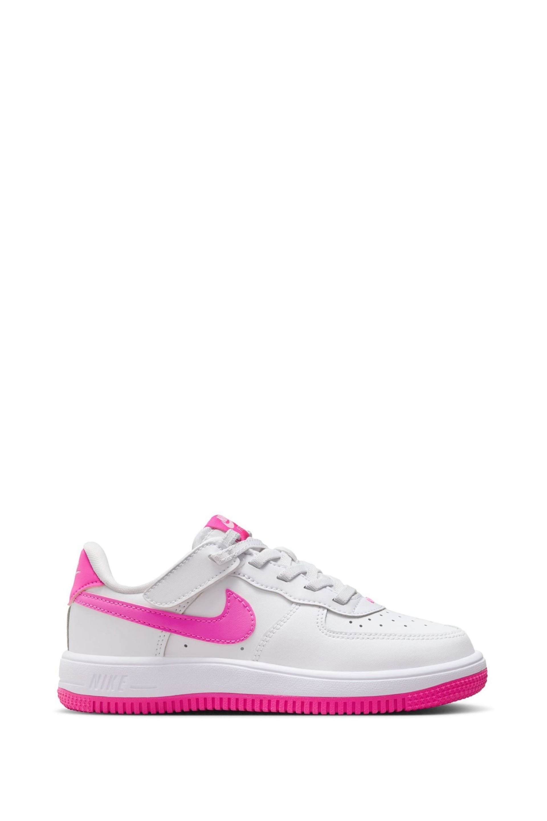 Nike White/Pink Junior Force 1 Low Easy On Trainers - Image 1 of 1