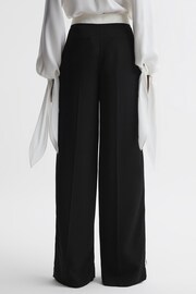 Reiss Black Bryn Contrast Waistband Pintuck Trousers - Image 6 of 6