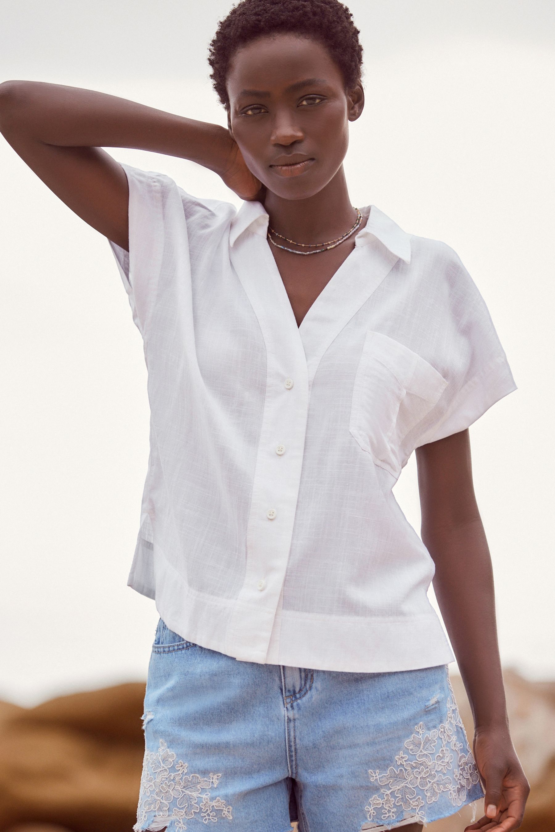 Next white short sleeve shirt store