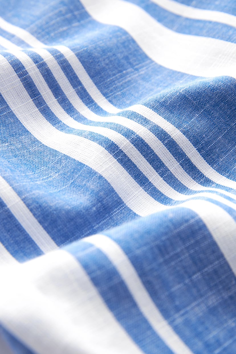 Blue/White Stripe Short Sleeve Cotton Shirt - Image 6 of 6
