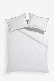 White With Black Edge Collection Luxe 200 Thread Count 100% Egyptian Cotton Percale Duvet Cover And Pillowcase Set - Image 2 of 4