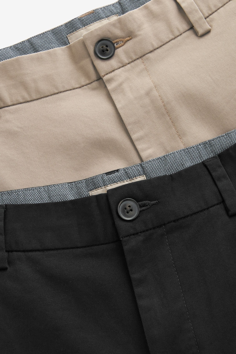 Black/Tan Straight Fit Stretch Chinos Shorts 2 Pack - Image 13 of 16